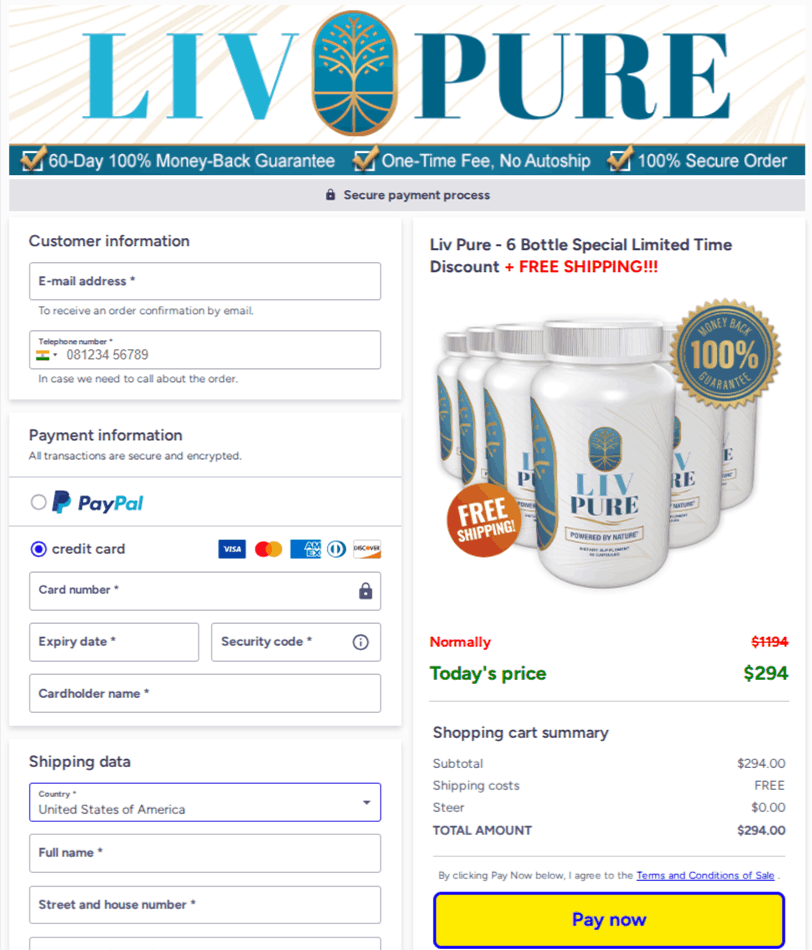 LivPure Checkout